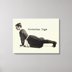 Vintage Yoga Woman Up-Hund Canvastryck