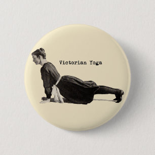 Vintage Yoga Woman Up-Hund Knapp