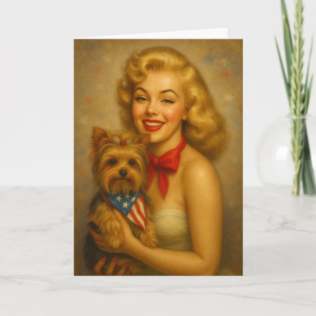 Vintage Yorkie Kort (Framsida)