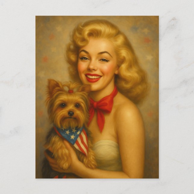 Vintage Yorkie Vykort (Framsida)