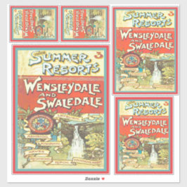 Vintage Yorkshire Railroad Tourist Guide Art Set Klistermärken