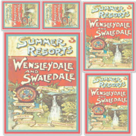 Vintage Yorkshire Railroad Tourist Guide Art Set Klistermärken