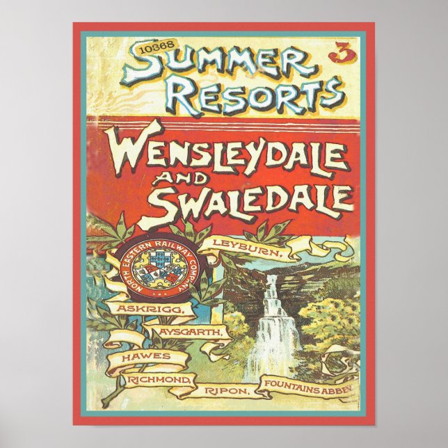 Vintage Yorkshire Railroad Travel Guide Cover Poster (Framsidan)