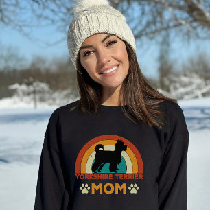 Vintage Yorkshire Terrier Hund Mamma Sunset T Shirt