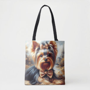 Vintage Yorkshire Terrier Painting Tygkasse