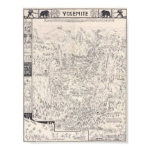 Vintage Yosemite-karta över nationalparken 1931