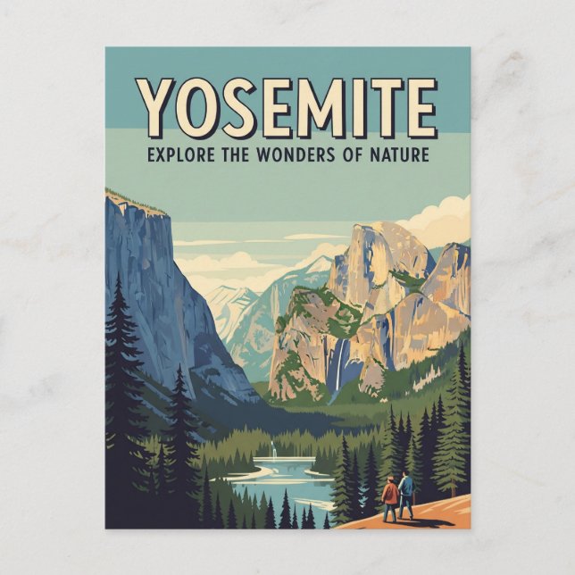 Vintage Yosemite nationalpark, halvdom Vykort (Framsida)
