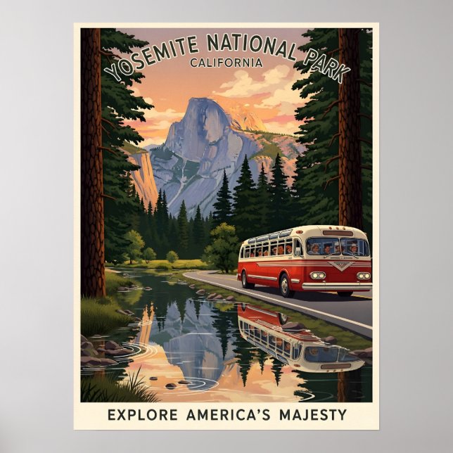 Vintage Yosemite nationalpark Poster (Framsidan)