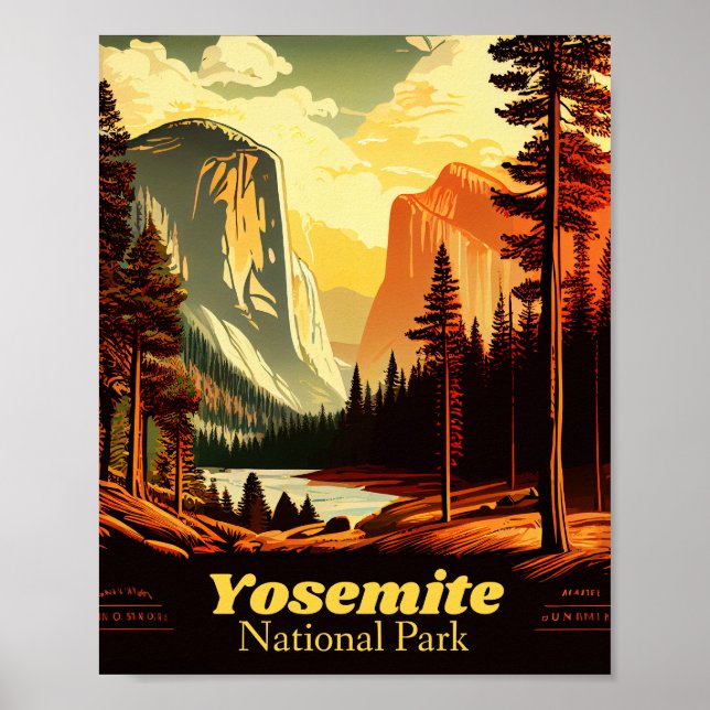 Vintage Yosemite nationalpark Poster (Framsidan)