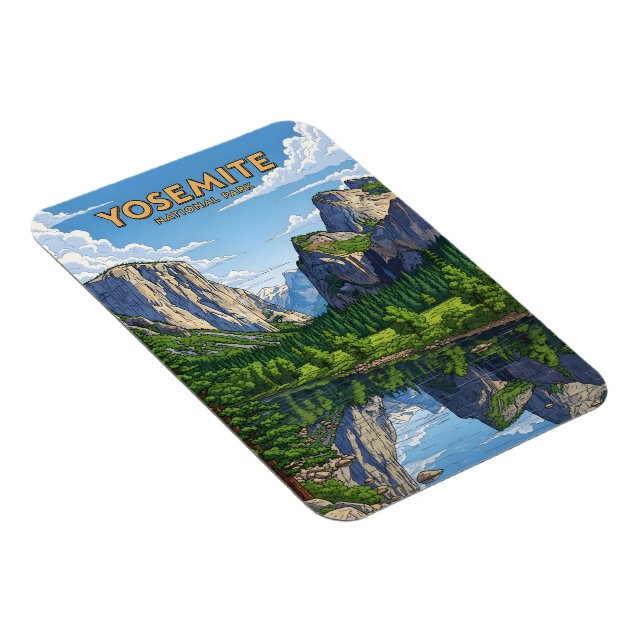 Vintage Yosemite nationalparkslandskap Magnet (Högersidan)