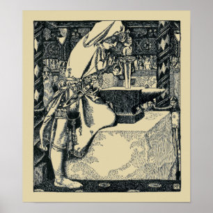 Vintage Young Kung Arthur av Howard Pyle Poster