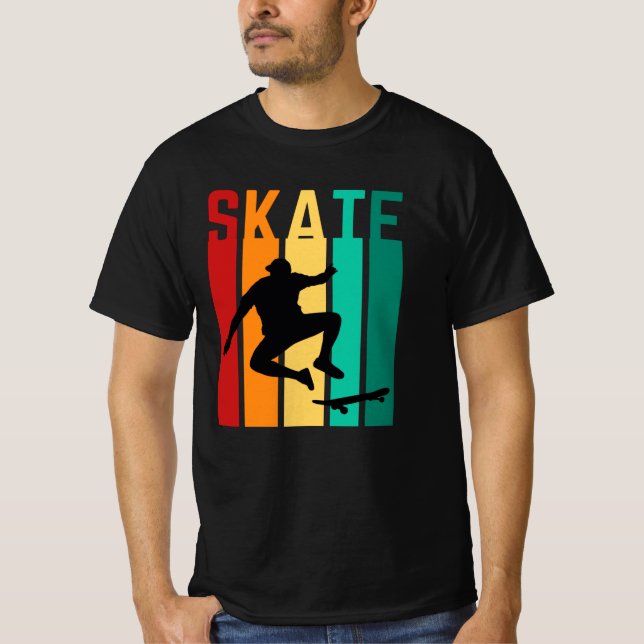 Vintage Young man Skate T Shirt (Framsida)