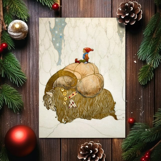 Vintage Yule Goat Art-julkort Helgkort (Skapare uppladdad)