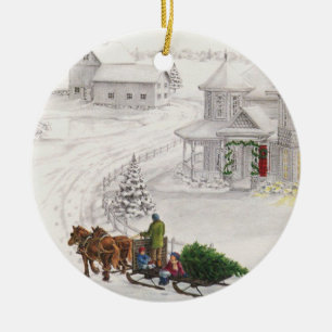 Vintage Yule Julgransprydnad Keramik