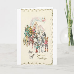 Vintage Yuletide Hälsning Helgkort