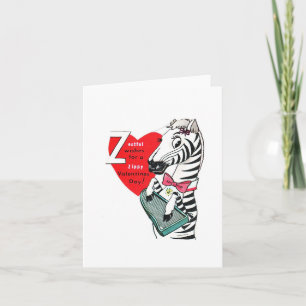 Vintage Z är till Zebra Valentine Kort
