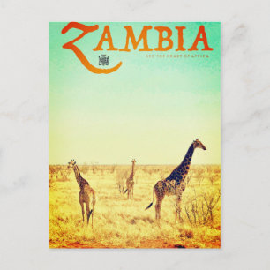 Vintage Zambia Resevykort Vykort