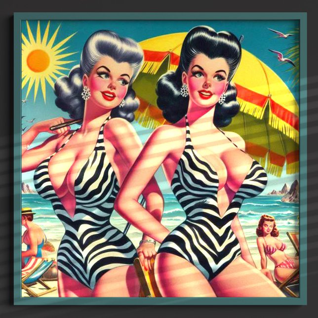 Vintage Zebra Girls Poster (Skapare uppladdad)