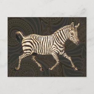 Vintage zebra med paisley-design vykort