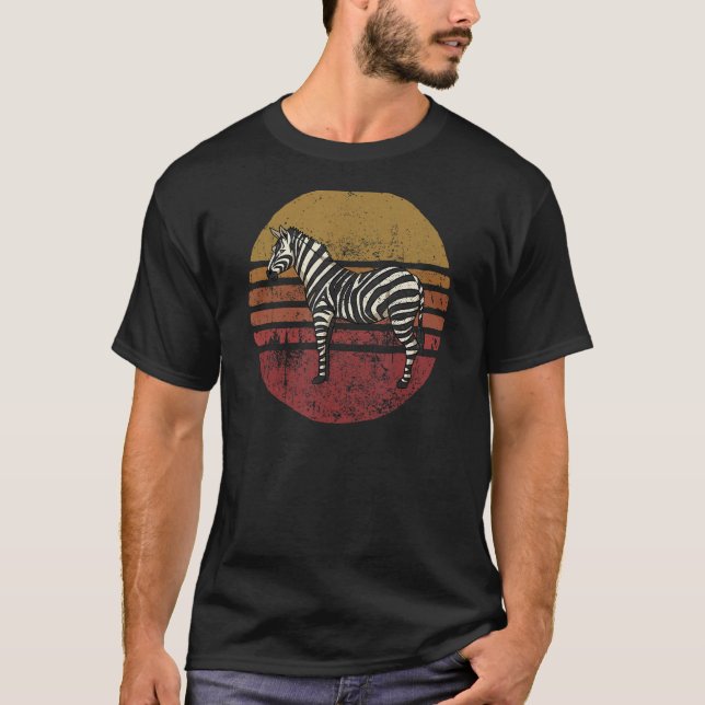 Vintage Zebra Retro Stil Zebra T Shirt (Framsida)