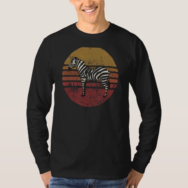 Vintage Zebra Retro Stil Zebra T Shirt (Framsida)