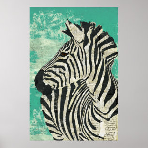 Vintage Zebra Turcos Art Poster