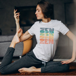 VINTAGE ZEN Regnbågfärgad typografi T Shirt