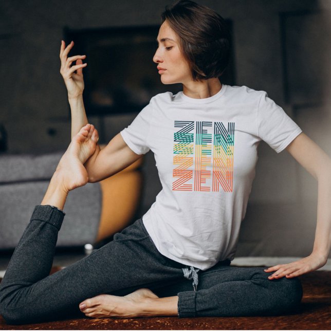 VINTAGE ZEN Regnbågfärgad typografi T Shirt (Skapare uppladdad)