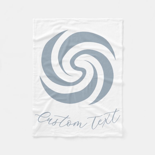 Vintage Zen Spiral Mineralblå med anpassad text Fleecefilt (Framsidan)