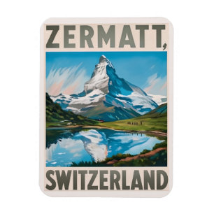 Vintage Zermatt Schweiz Matterhorn Magnet