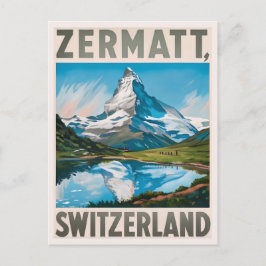 Vintage Zermatt Schweiz Matterhorn Vykort