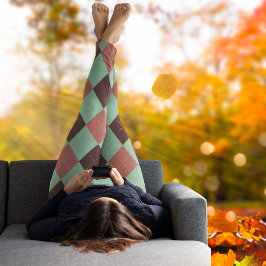 Vintage zigzag Höst färger söt mönster Leggings