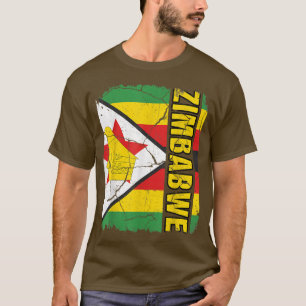 Vintage Zimbabwe Flagga Zimbabwe Pride Roots Herit T Shirt