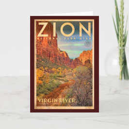 Vintage Zion National Park Greeting Card Kort
