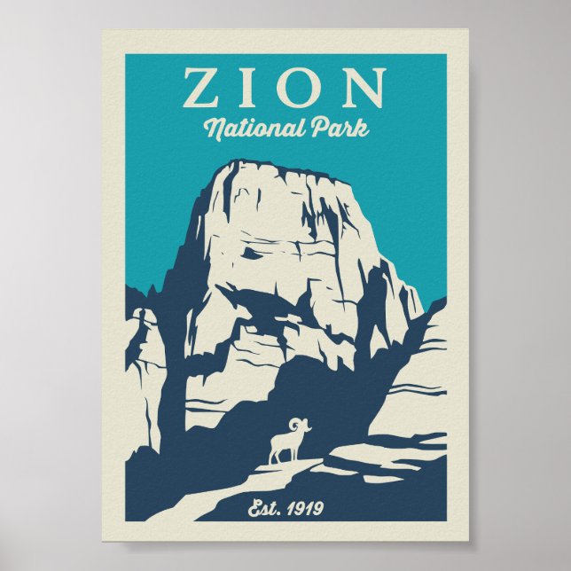 Vintage Zion National Park Poster (Framsidan)