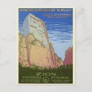 Vintage Zion National Park Resor Postkort Vykort