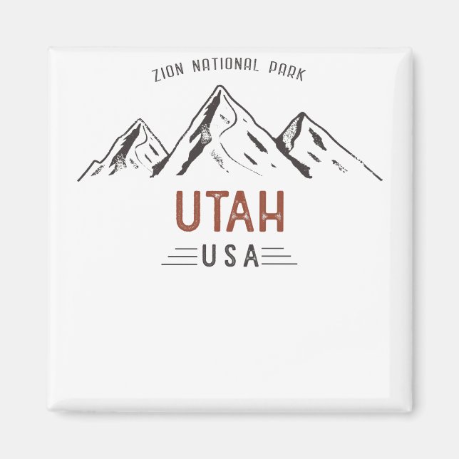 Vintage Zion nationalpark Magnet (Framsidan)