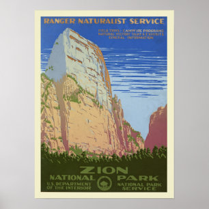 Vintage Zion nationalpark Poster