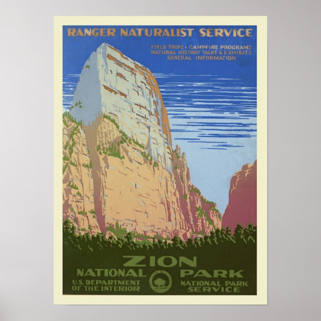 Vintage Zion nationalpark Poster (Framsidan)