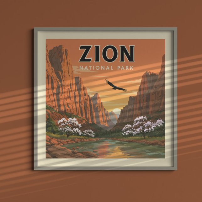 Vintage Zion nationalpark Poster (Skapare uppladdad)