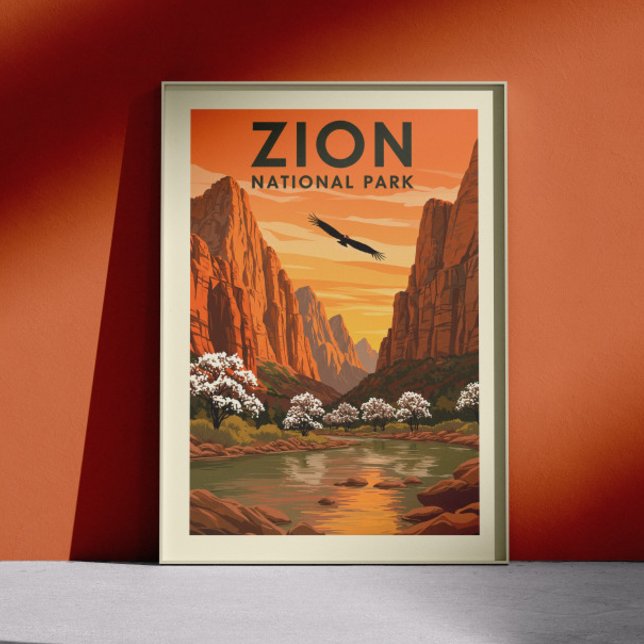 Vintage Zion nationalpark Poster (Skapare uppladdad)