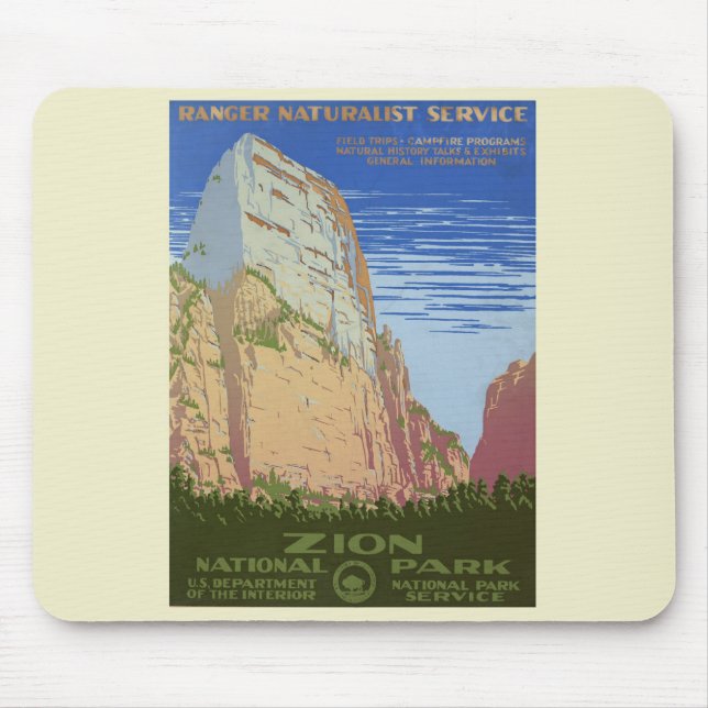 Vintage Zion nationalpark Poster Musmatta (Framsidan)