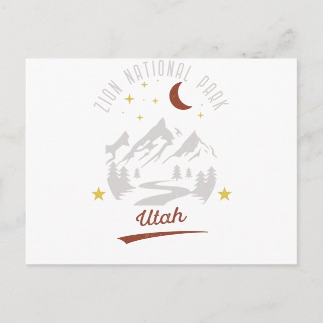 Vintage Zion nationalpark Utah Vykort (Framsida)