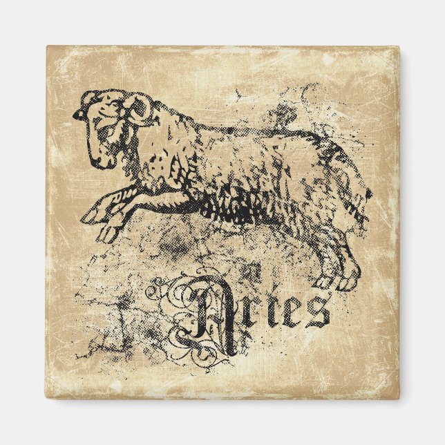 Vintage Zodiac Aries Magnet (Framsidan)