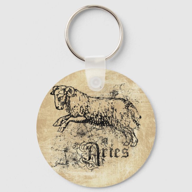 Vintage Zodiac Aries Nyckelring (Framsida)