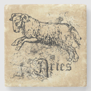 Vintage Zodiac Aries Stenunderlägg