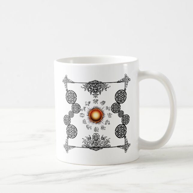 Vintage Zodiac Art Deco Design Coffee Mugg (Höger)