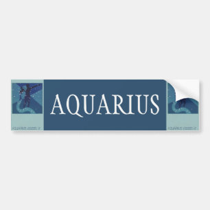 Vintage Zodiac Astrology, Aquarius Constellation Bildekal