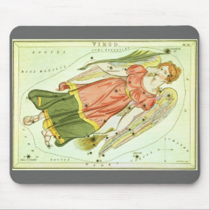Vintage Zodiac Astrology Våg Constellation Musmatta