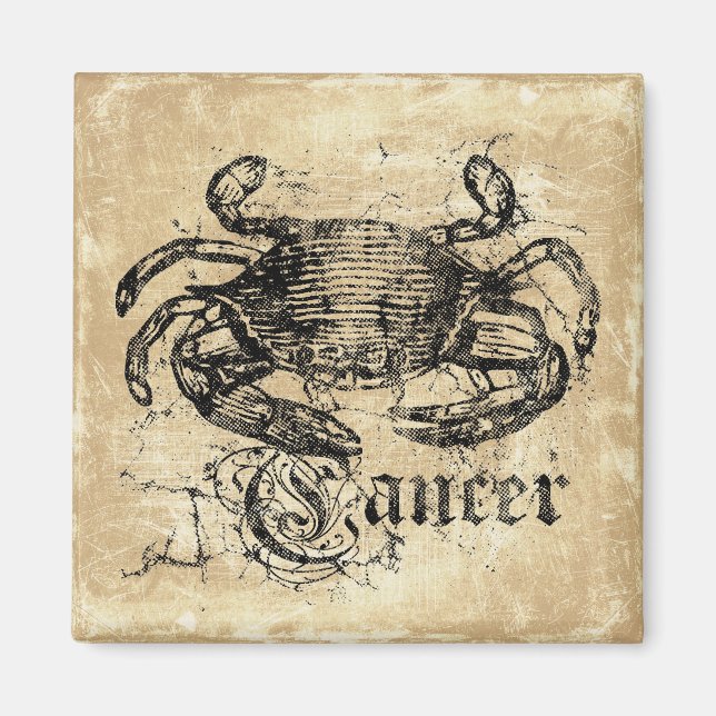 Vintage Zodiac Cancer Magnet (Framsidan)